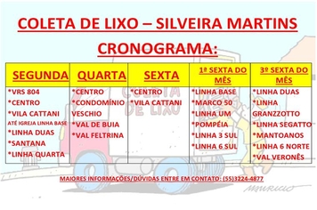COLETA DE LIXO - CRONOGRAMA