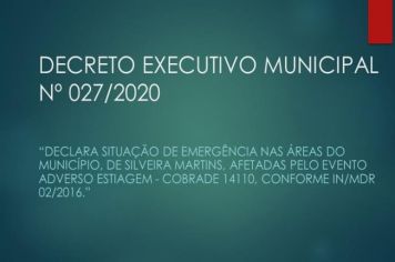 DECRETO MUNICIPAL Nº 027 - ESTIAGEM