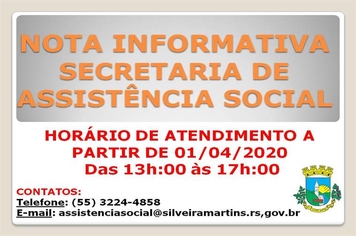 Nota Informativa - Secretaria de Assistência Social