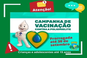 Campanha Vacinação da Pólio Prorrogada