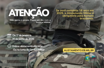 Alistamento Militar 2026: jovens têm até 30 de junho para regularizar situação com o Exército