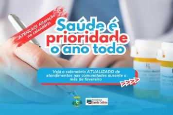 Atenção para alteração do calendário de visitas do mês de fevereiro 