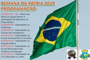 Programação Semana Da Pátria 2019