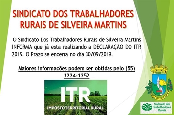 Sindicato Dos Trabalhadores Rurais ITR 2019