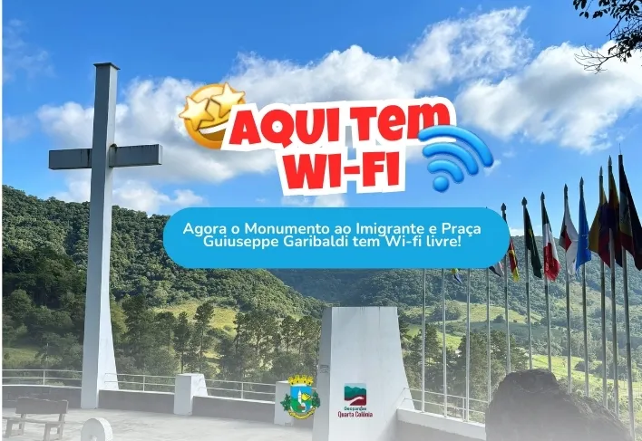 Wi-Fi gratuito chega à Praça Giuseppe Garibaldi e ao Monumento ao Imigrante