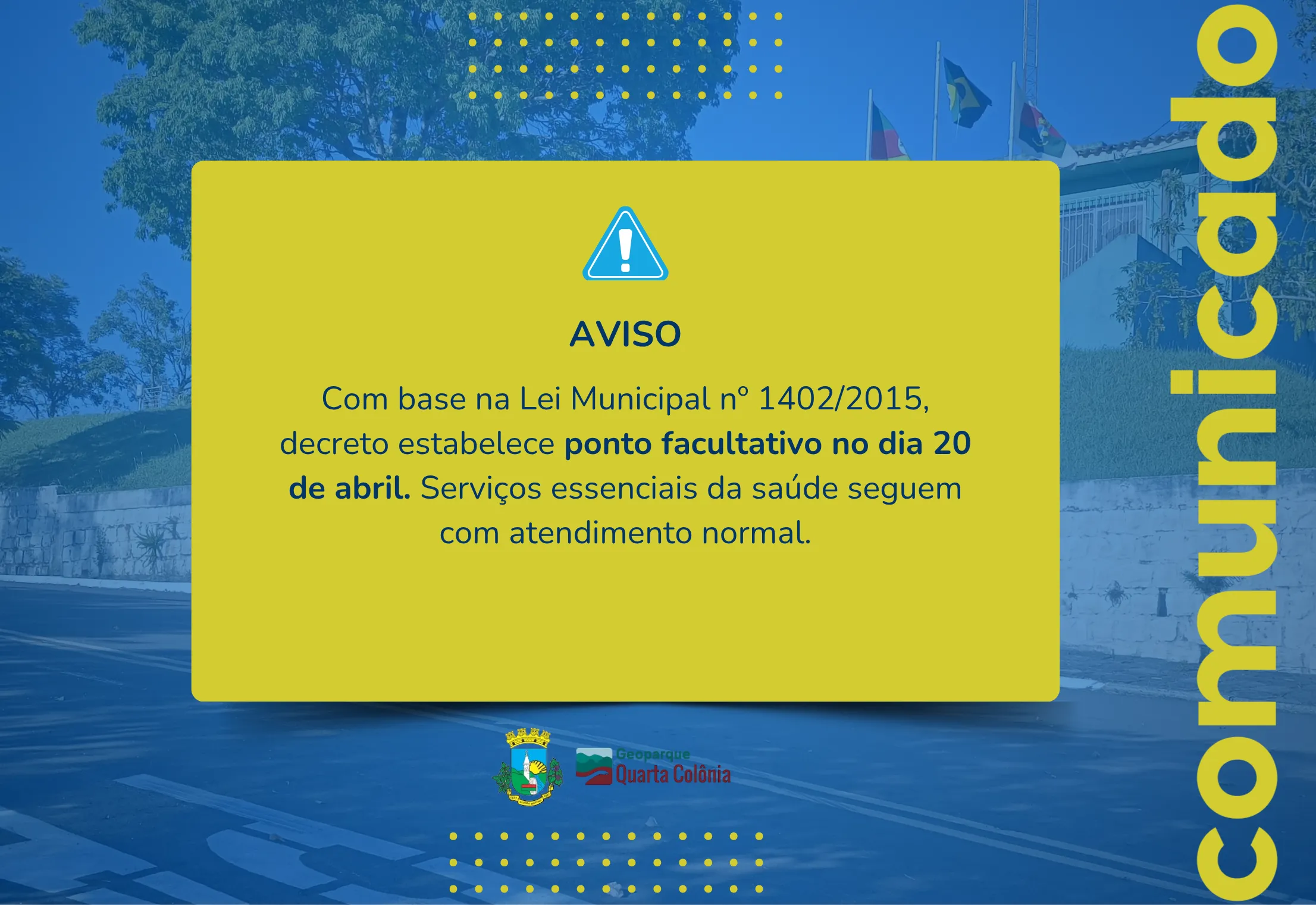 Ponto facultativo é decretado para o dia 20 de abril em Silveira Martins