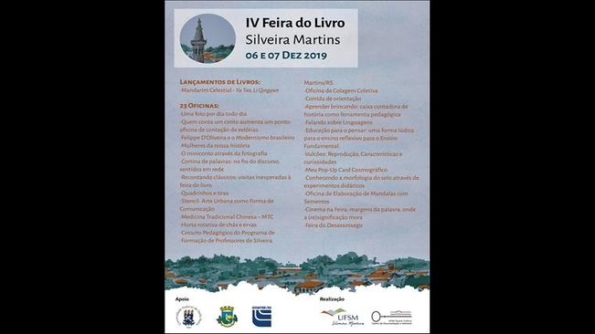IV FEIRA DO LIVRO DE SILVEIRA MARTINS _ 6 E 7 de Dezembro de 2019