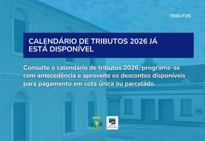 Já está disponível o Calendário de Tributos de 2026