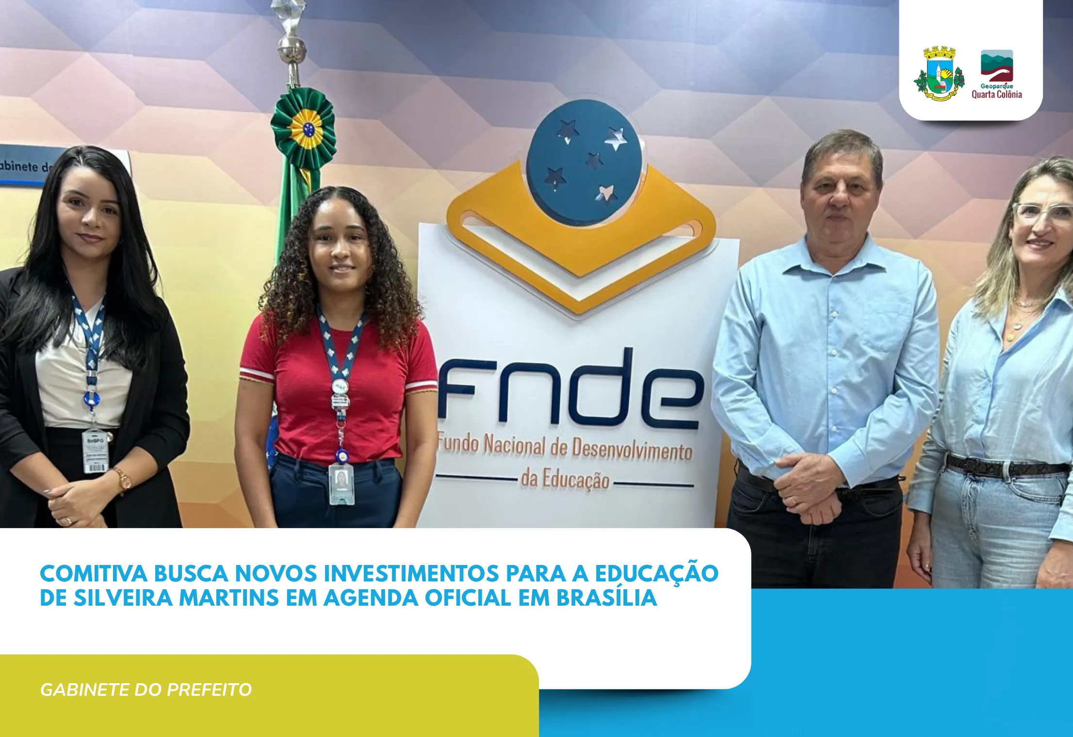 Comitiva busca novos recursos para fortalecer a educação de Silveira Martins em Brasília