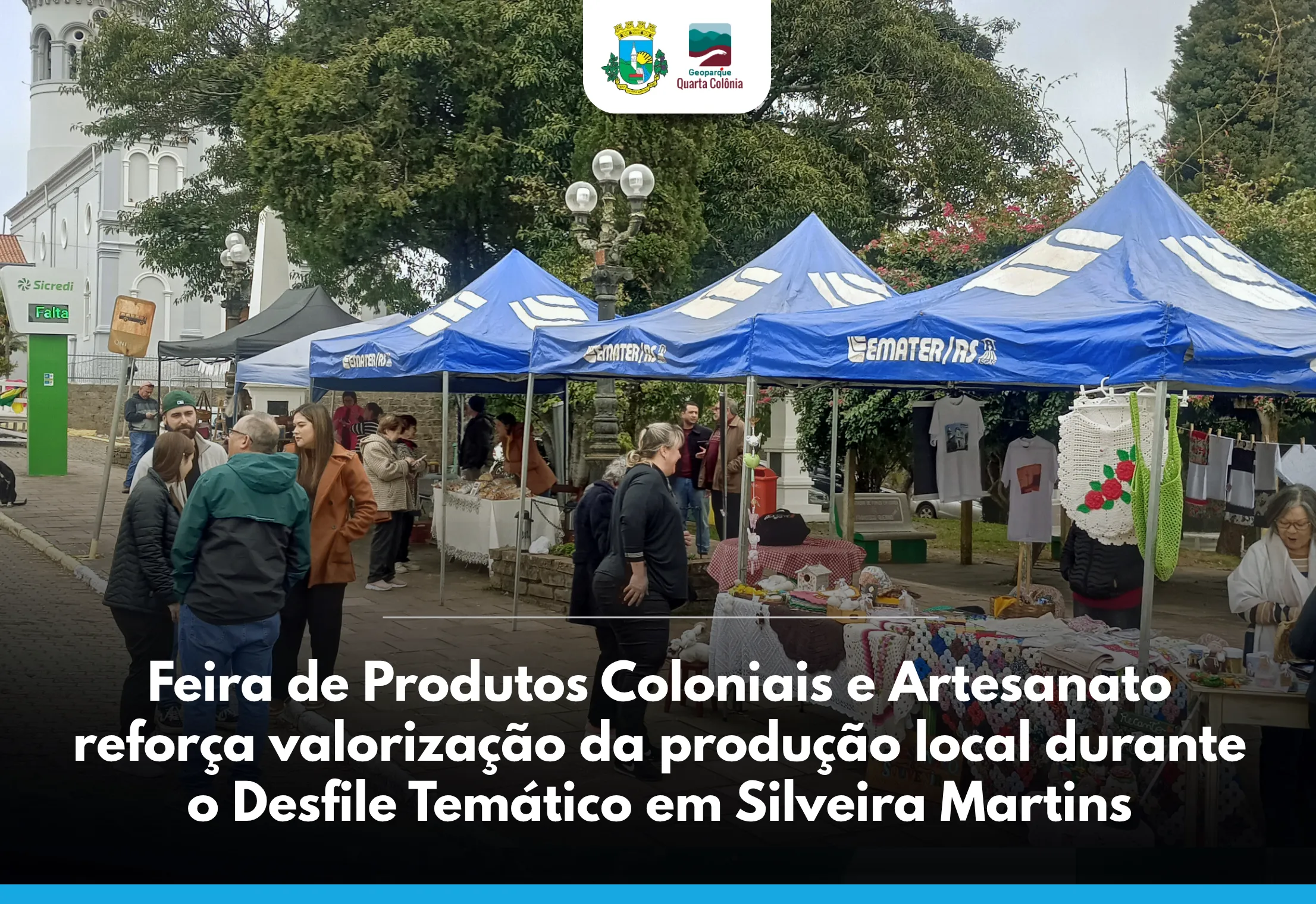 Feira de Produtos Coloniais e Artesanato reforça valorização da produção local durante o Desfile Temático em Silveira Martins