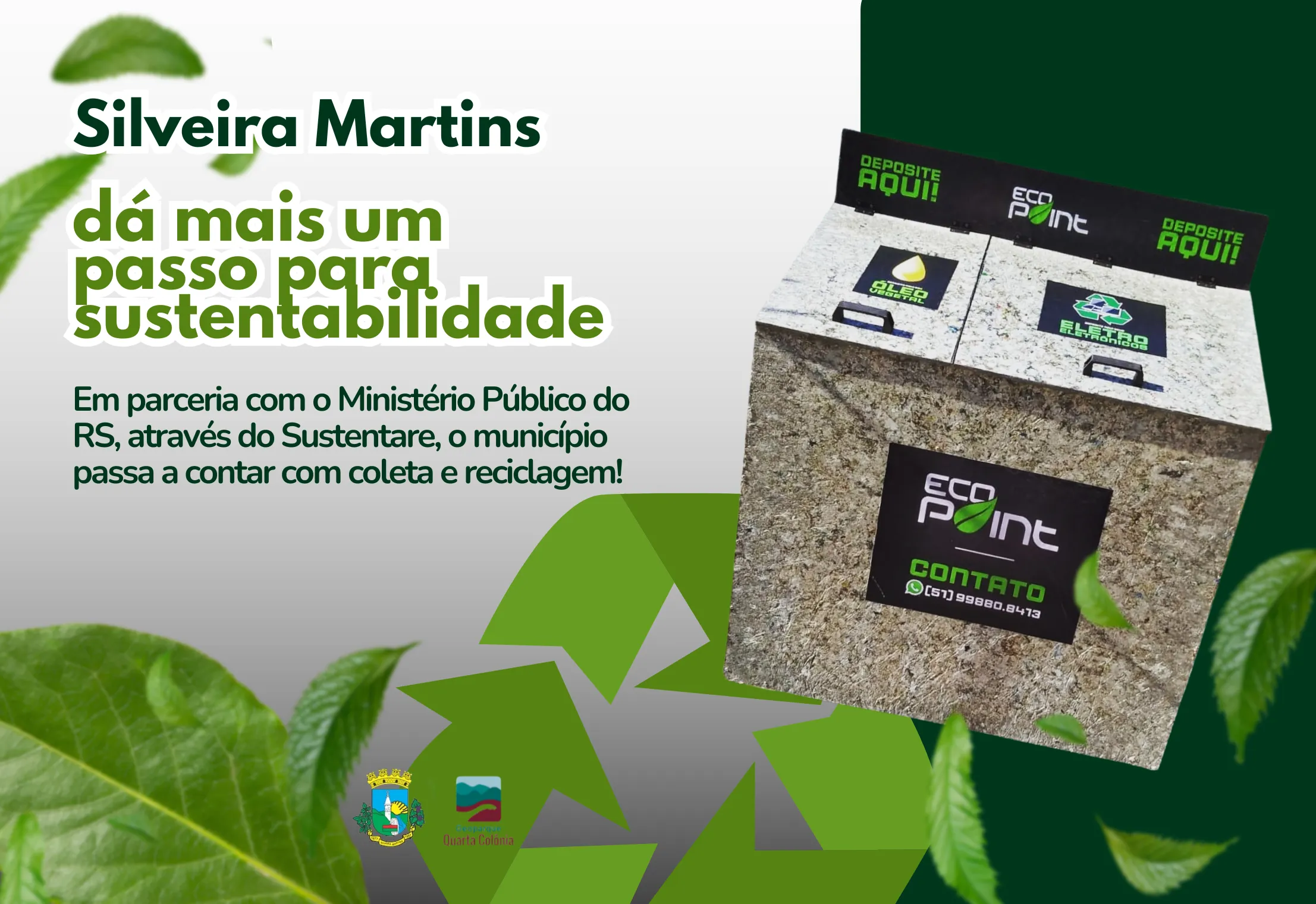 Silveira Martins firma parceria com o MP-RS e avança na coleta sustentável de óleo de cozinha e resíduos eletrônicos