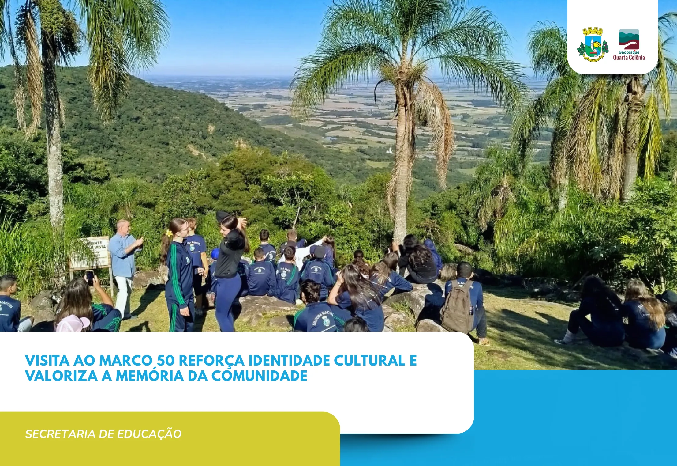 Estudantes visitam Marco 50 em ação que reforça memória histórica e identidade cultural