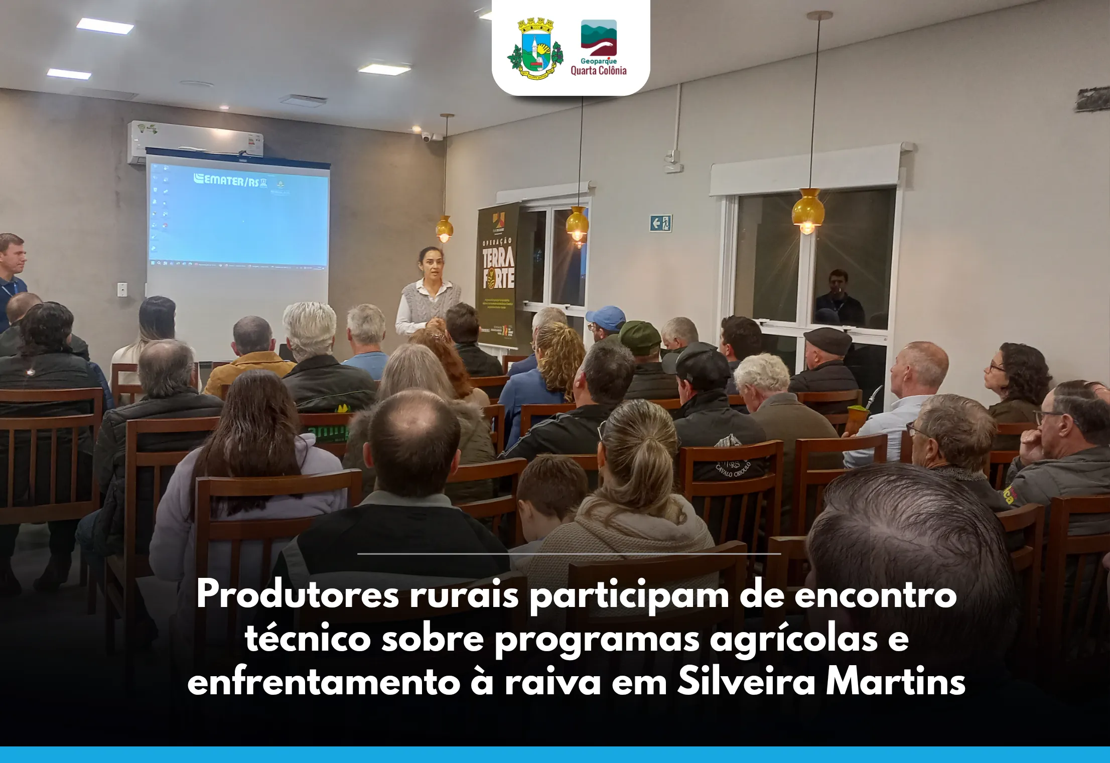 Produtores rurais participam de encontro técnico sobre programas agrícolas e enfrentamento à raiva em Silveira Martins Resumo