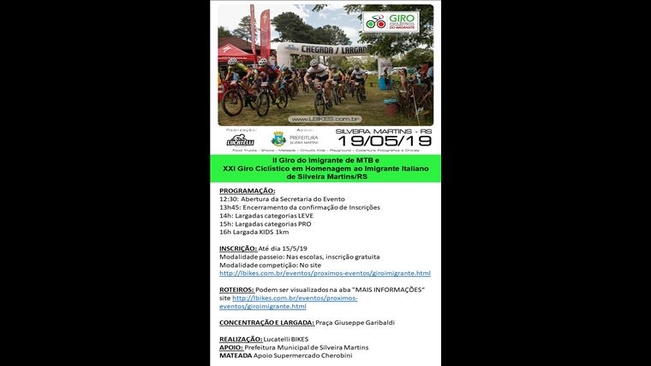 GIRO CICLÍSTICO do IMIGRANTE - 19 de Maio de 2019